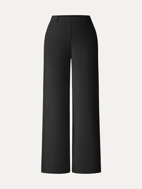 NWT OGL Black Stretch Cotton Blend Slimming High Rise Wide Leg Pants